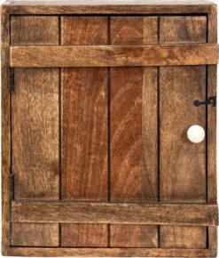 Sleutelkastje 24*8*30 Cm Bruin Hout Sleutelhouder Sleutelrekje