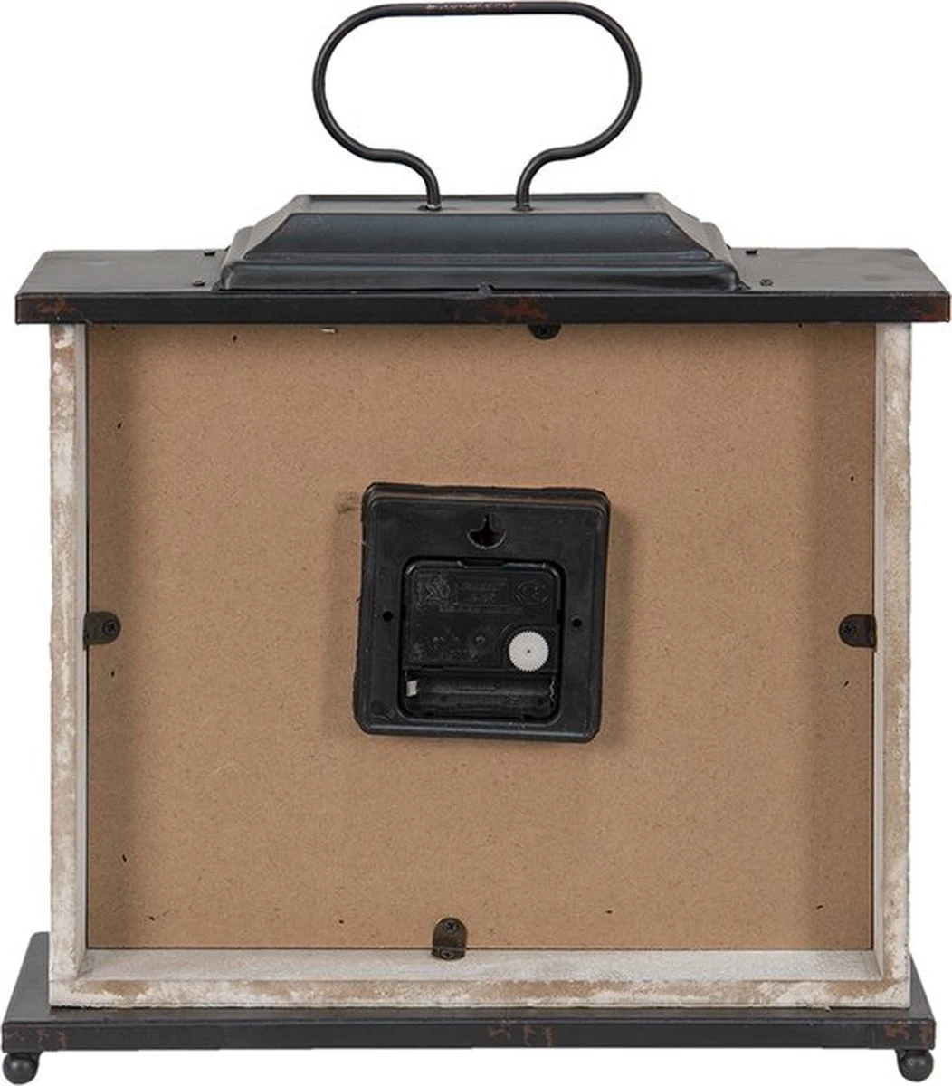 Tafelklok 36*10*32 Cm / 1*AA Zwart, Wit Hout, Ijzer Old Town Tafelklokken Binnen Staand Klokje Tafelklokje 5 Tafelklok 36*10*32 Cm / 1*AA Zwart, Wit Hout, Ijzer Old Town Tafelklokken Binnen Staand Klokje Tafelklokje - Afbeelding 3