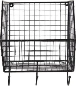 Wandrek 22*27*30 Cm Zwart Ijzer Muurrek Opbergkast Hangkast