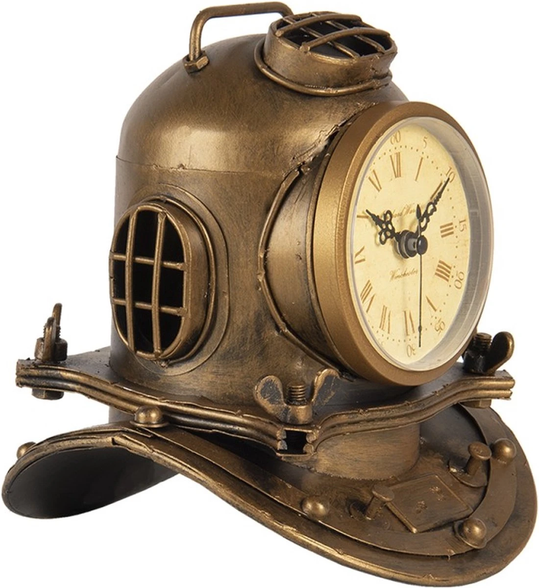 Tafelklok 16x18 Cm Koperkleurig Ijzer Glas Tafelklokken Binnen Staand Klokje Tafelklokje 4 Tafelklok 16x18 Cm Koperkleurig Ijzer Glas Tafelklokken Binnen Staand Klokje Tafelklokje - Afbeelding 2