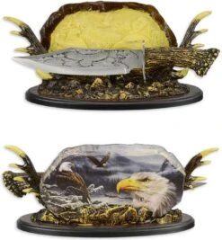 Zwaard - Jagers Dolk - Decoratief - Op Standaard - Adelaar - 13,6 Cm Hoog