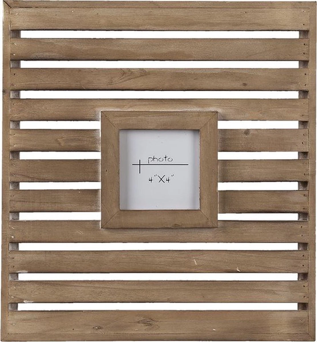 Fotolijst 35*3*38 / 12*12 Cm - Bruin Hout Glas