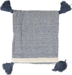 Set Van 2 X Plaid 125x150 Cm Blauw Katoen Deken Kleed Dekentje