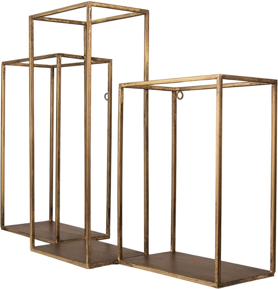 Wandrek 65x19x44 Cm Goudkleurig Ijzer Muurrek 4 Wandrek 65x19x44 Cm Goudkleurig Ijzer Muurrek - Afbeelding 2