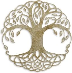 Wanddecoratie - Levensboom Metaal - Decoratie Modern - 60,5 Cm Hoog