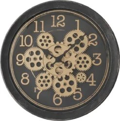 Wandklok Ø 36 Cm Zwart Kunststof Muurklok Hangklok