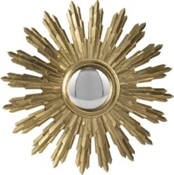 Spiegel Ø 37 Cm Goudkleurig Kunststof Rond Bolle Spiegel Wand Spiegel Muur Spiegel