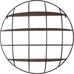 Wandrek 91*20 Cm - Zwart Bruin IJzer Hout