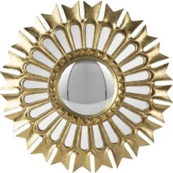 Spiegel Ø 38 Cm Goudkleurig Kunststof Rond Bolle Spiegel Wand Spiegel Muur Spiegel