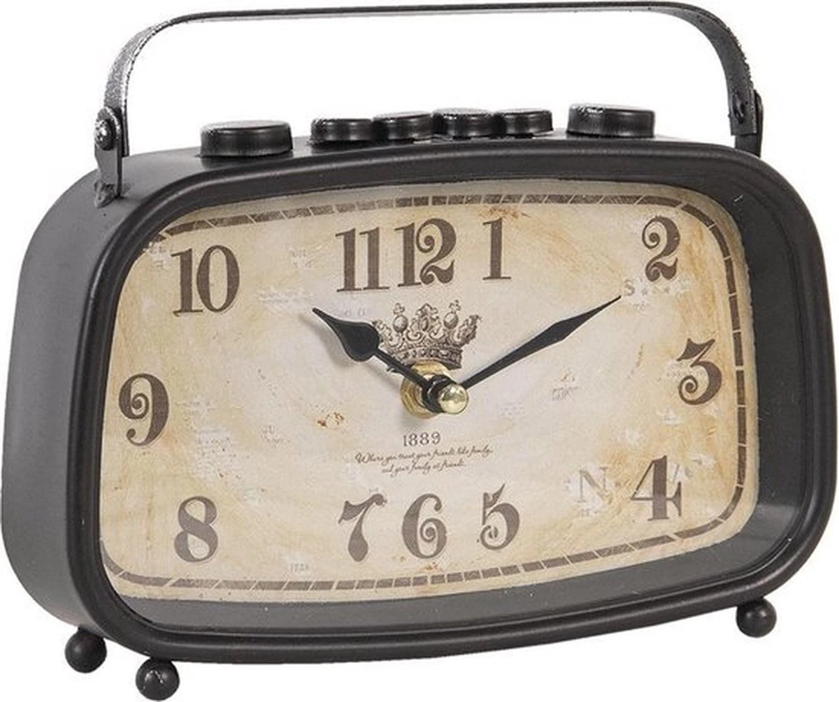 Tafelklok 20*5*15 Cm / 1*AA Bruin Metaal Rechthoek Radio Tafelklokken Binnen Staand Klokje Tafelklokje 3 Tafelklok 20*5*15 Cm / 1*AA Bruin Metaal Rechthoek Radio Tafelklokken Binnen Staand Klokje Tafelklokje