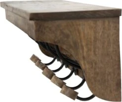 Wandkapstok 5 Haken 70*17*17 Cm Bruin Hout, Ijzer Kapstok Met Plank 8 Wandkapstok 5 Haken 70*17*17 Cm Bruin Hout, Ijzer Kapstok Met Plank -Trendybywave 1200x1008