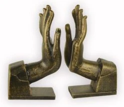 Boekensteun - Handen - Gietijzer, Set Van 2 - 23 Cm Hoog