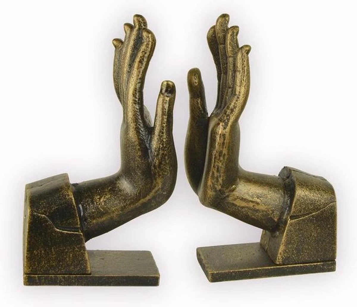 Boekensteun - Handen - Gietijzer, Set Van 2 - 23 Cm Hoog 3 Boekensteun - Handen - Gietijzer, Set Van 2 - 23 Cm Hoog