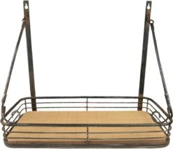 Wandrek 42*20*36 Cm Zwart Ijzer Muurrek Boekenrek Hangrek