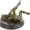 Vrouwelijk Naakt - Bronzen Beeld - Erotische Sculptuur - 16,4 Cm Hoog