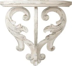 Wandrek 56*29*51 Cm Wit Hout HalfRond Wandplank Wandschap