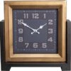 Staande Klok 34*10*34 Cm Zwart Hout, Metaal Vierkant Klok Op Voet Staande Klok Woonkamer -Trendybywave 1200x1143