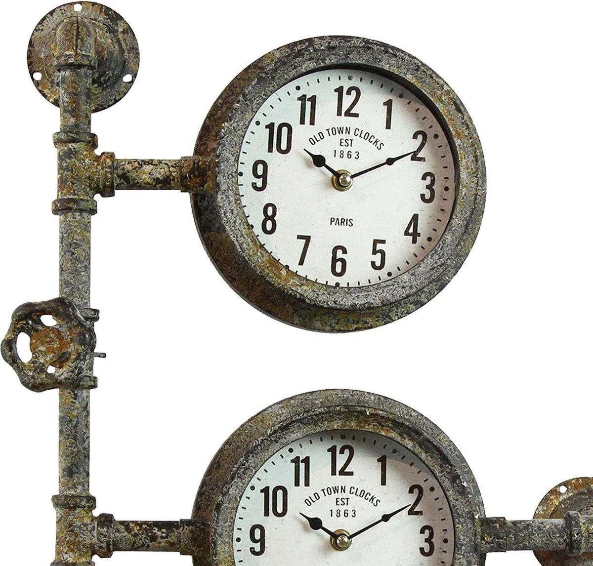 Wandklok 69*41*16 Cm Bruin Ijzer, Glas, Hout Rond Muurklok Hangklok Keukenklok 4 Wandklok 69*41*16 Cm Bruin Ijzer, Glas, Hout Rond Muurklok Hangklok Keukenklok - Afbeelding 2