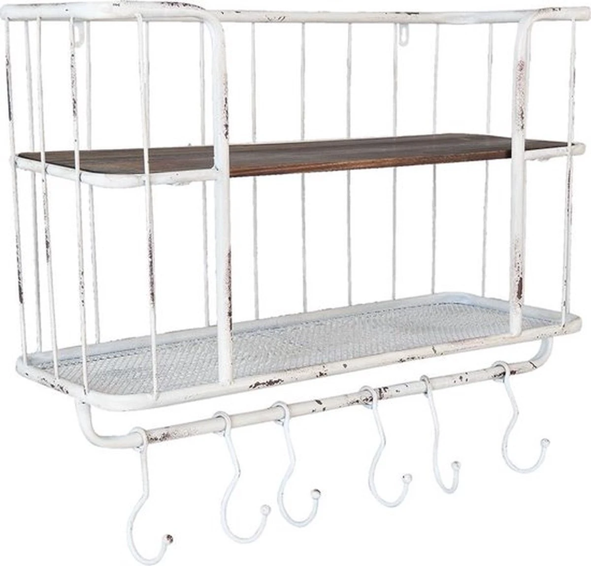 Wandrek 60*23*51 Cm - Wit IJzer 3 Wandrek 60*23*51 Cm - Wit IJzer