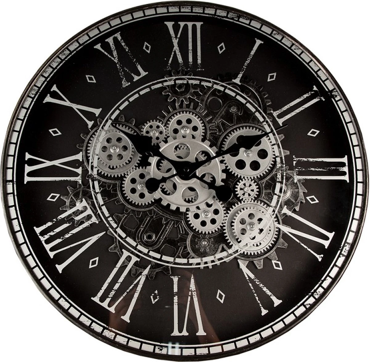 Wandklok Ø 50 Cm Zwart Kunststof Rond Muurklok Hangklok 3 Wandklok Ø 50 Cm Zwart Kunststof Rond Muurklok Hangklok