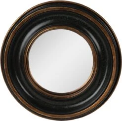 Spiegel Ø 29 Cm Bruin Kunststof Rond Bolle Spiegel Wand Spiegel Muur Spiegel