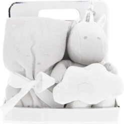 Plaid Met Knuffel 75*75 / 20 Cm - Wit Polyester