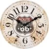 Wandklok Ø 30*3 Cm Beige Hout Rond Route 66 Muurklok Hangklok Keukenklok -Trendybywave 1200x1193 6