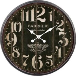 Wandklok - Wanddecoratie - Rond - Klok Metaal - Voor Binnen - Old Brown - 80 Cm Rond