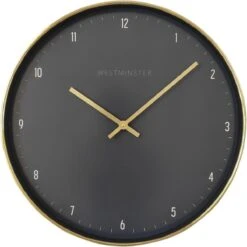 Wandklok Ø 51 Cm Zwart Goudkleurig Kunststof Muurklok Hangklok