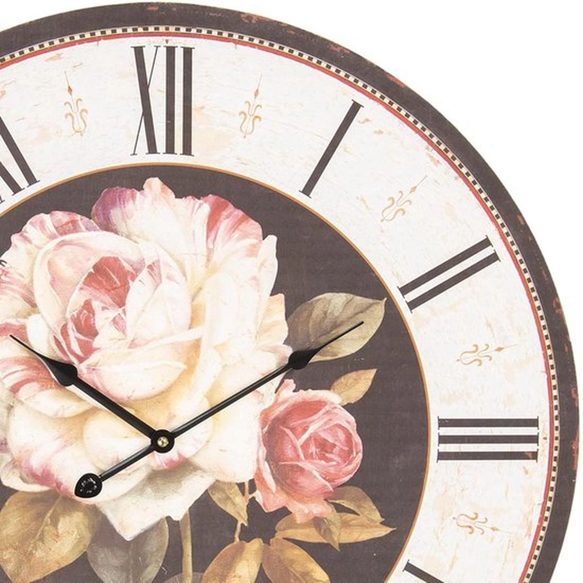 Wandklok Ø 60*4 Cm / 1*AA - Meerkleurig Hout 4 Wandklok Ø 60*4 Cm / 1*AA - Meerkleurig Hout - Afbeelding 2