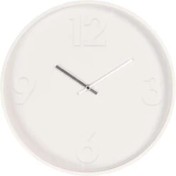 Wandklok Ø 40 Cm Wit Hout Metaal Rond Muurklok Hangklok Keukenklok