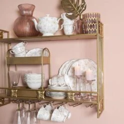 Wandrek 80*22*61 Cm Goudkleurig Ijzer Rechthoek Muurrek Opbergkast Hangkast -Trendybywave 1200x1200 43