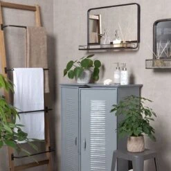 Wandspiegel 60*15*40 Cm - Zwart IJzer Glas