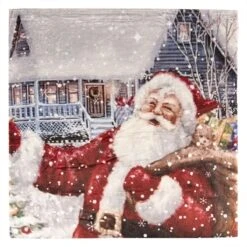 Plaid 130*170 Cm Meerkleurig Polyester Rechthoek Kerstman Deken Kleed Dekentje