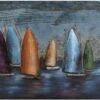 3D Art Metaalschilderij - Zeilboten - Handgeschilderd - 150 X 50 Cm