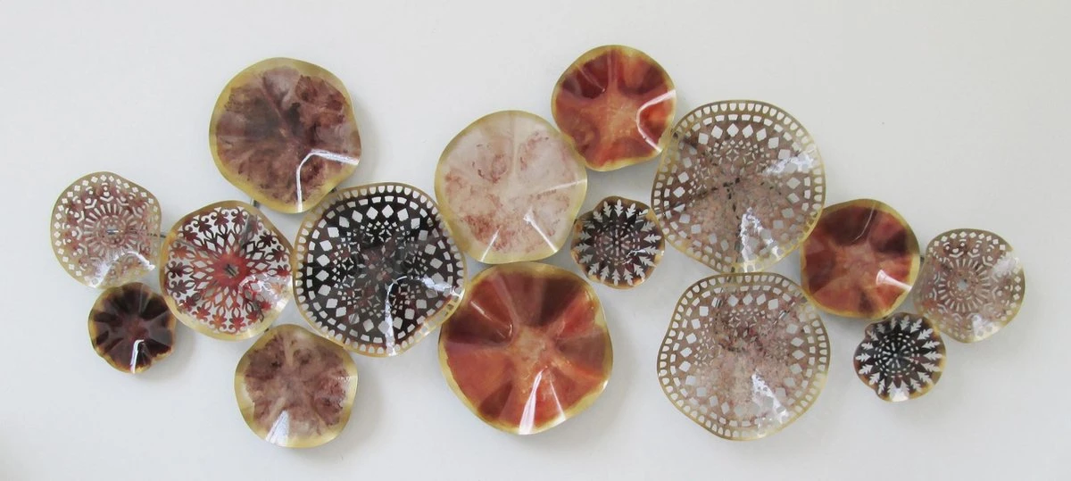 Wanddecoratie - Metaal Schilderij - Cirkels - Abstract - 149x74 3 Wanddecoratie - Metaal Schilderij - Cirkels - Abstract - 149x74