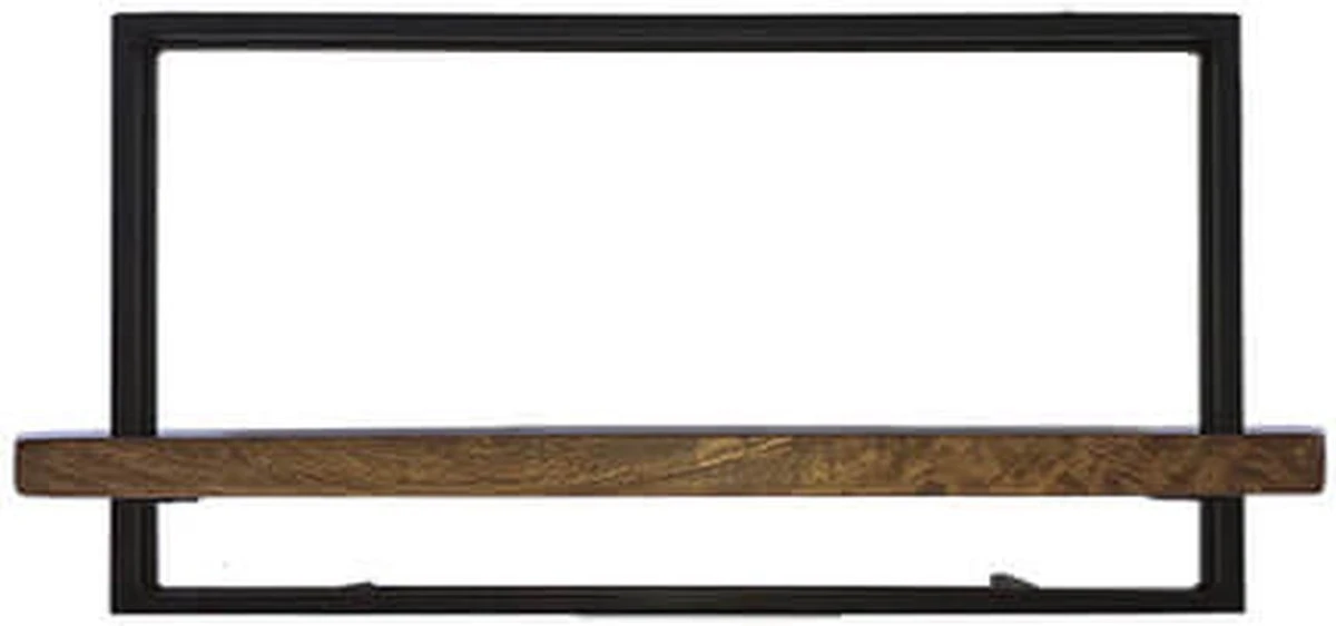 Wandrek - Hout - Metalen Frame - 140 Cm Breed - H35cm 3 Wandrek - Hout - Metalen Frame - 140 Cm Breed - H35cm