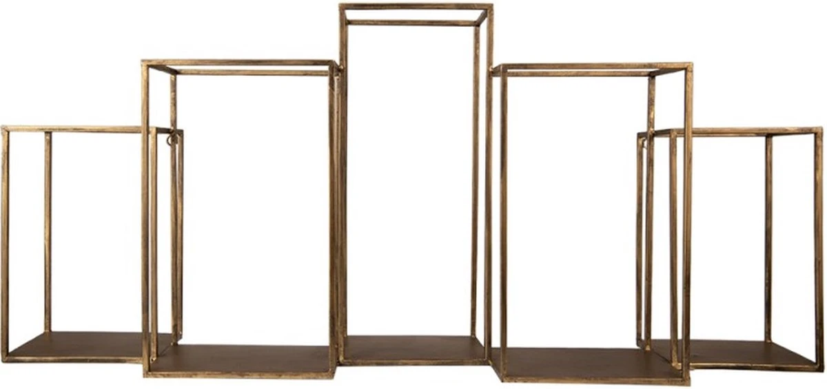 Wandrek 93x19x41 Cm Goudkleurig Ijzer Muurrek 3 Wandrek 93x19x41 Cm Goudkleurig Ijzer Muurrek
