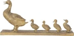 Decoratie Beeld Eend 57*11*27 Cm Goudkleurig Kunststof Decoratief Figuur Decoratieve Accessoires Woonaccessoires