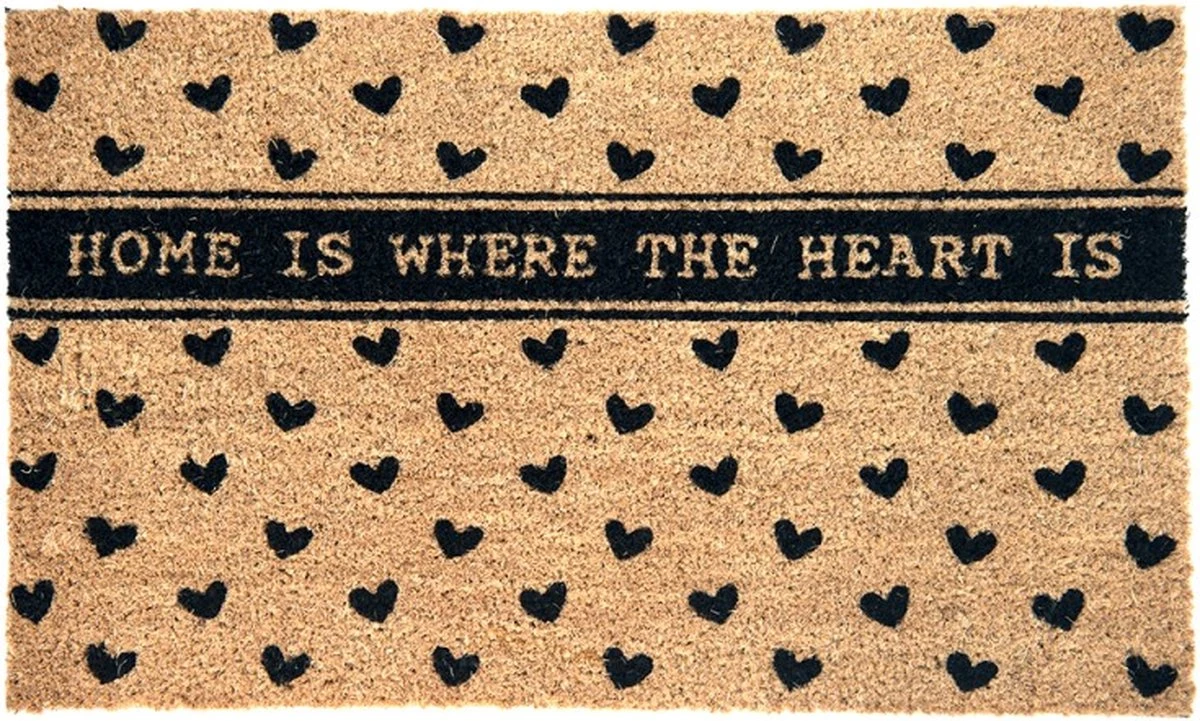 Deurmat Binnen 75*45*1 Cm Bruin Kokosvezel, Pvc Rechthoek Hartjes Home Is Where The Heart Is Droogloopmat 3 Deurmat Binnen 75*45*1 Cm Bruin Kokosvezel, Pvc Rechthoek Hartjes Home Is Where The Heart Is Droogloopmat
