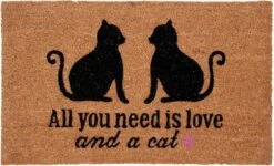 Deurmat All You Need Is Love And A Cat - Kat