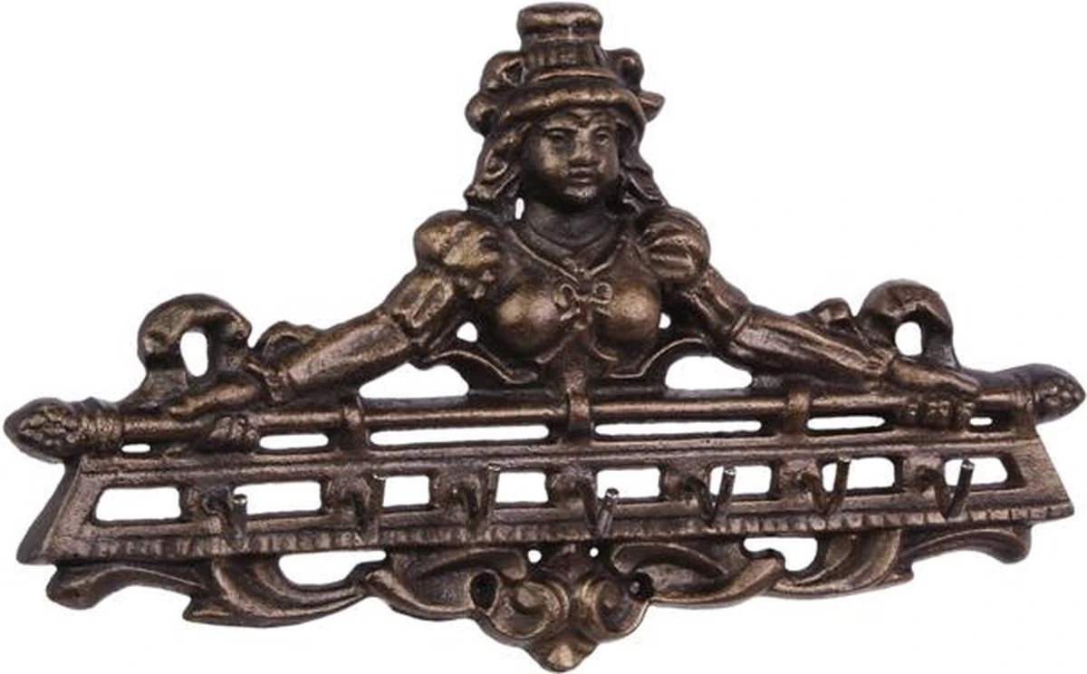 Gietijzeren Wandkapstok - Dame - 7 Haken - Set Van 2 3 Gietijzeren Wandkapstok - Dame - 7 Haken - Set Van 2