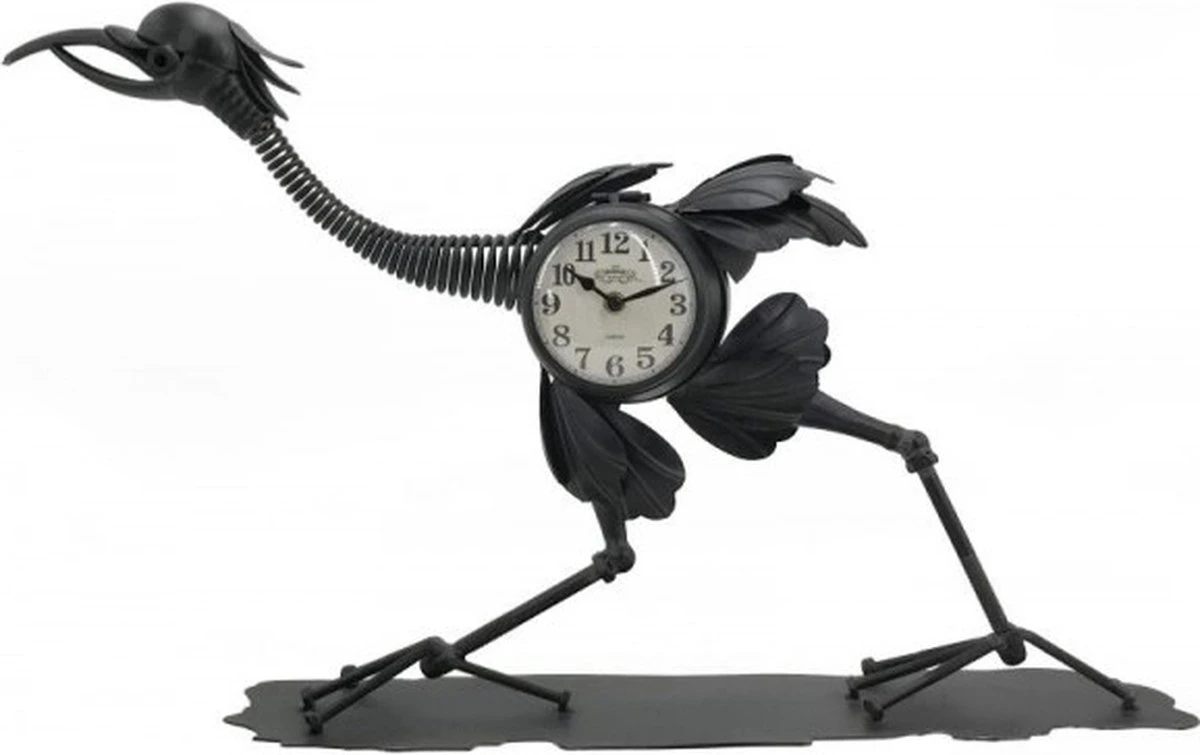 Tafelklok - 43 Cm Hoog - Kraanvogel Klok Zwart 3 Tafelklok - 43 Cm Hoog - Kraanvogel Klok Zwart