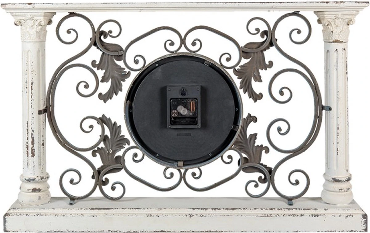 Wandklok 76*12*48 Cm / 1*AA Wit Hout, Metaal Rechthoek Krullen Muurklok Hangklok Keukenklok 6 Wandklok 76*12*48 Cm / 1*AA Wit Hout, Metaal Rechthoek Krullen Muurklok Hangklok Keukenklok - Afbeelding 4