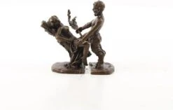 Brons Sculptuur, Satyr, Vrouw - Beeld - Erotisch Sculptuur - 9,1 Cm Hoog