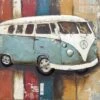 3D Art Metaalschilderij Volkswagen Busje - Schilderij - Blauwe SAMBA Bus - Volkswagen T1 - Oldtimer - 120x80 - Woonkamer Slaapkamer -Trendybywave 1200x783 2