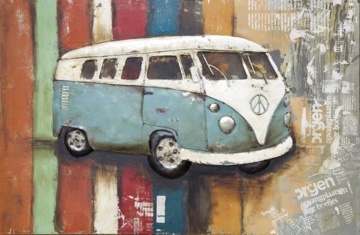 3D Art Metaalschilderij Volkswagen Busje - Schilderij - Blauwe SAMBA Bus - Volkswagen T1 - Oldtimer - 120x80 - Woonkamer Slaapkamer 3 3D Art Metaalschilderij Volkswagen Busje - Schilderij - Blauwe SAMBA Bus - Volkswagen T1 - Oldtimer - 120x80 - Woonkamer Slaapkamer