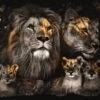 120 X 80 Cm - Glasschilderij - Leeuwenfamilie - Goud - Foto Print Op Glas -Trendybywave 1200x798 3