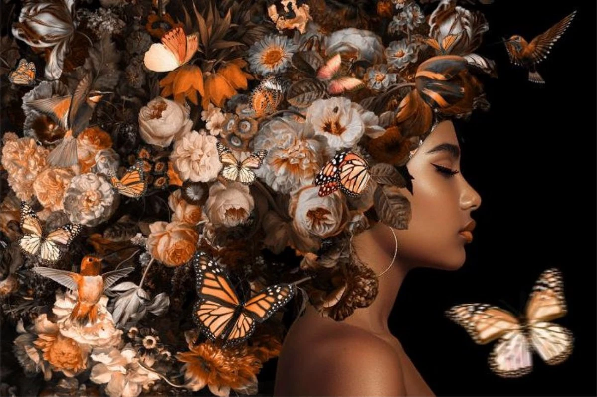 120 X 80 Cm - Glasschilderij - Vrouw Met Bloemen - Schilderij Fotokunst - Foto Print Op Glas 3 120 X 80 Cm - Glasschilderij - Vrouw Met Bloemen - Schilderij Fotokunst - Foto Print Op Glas