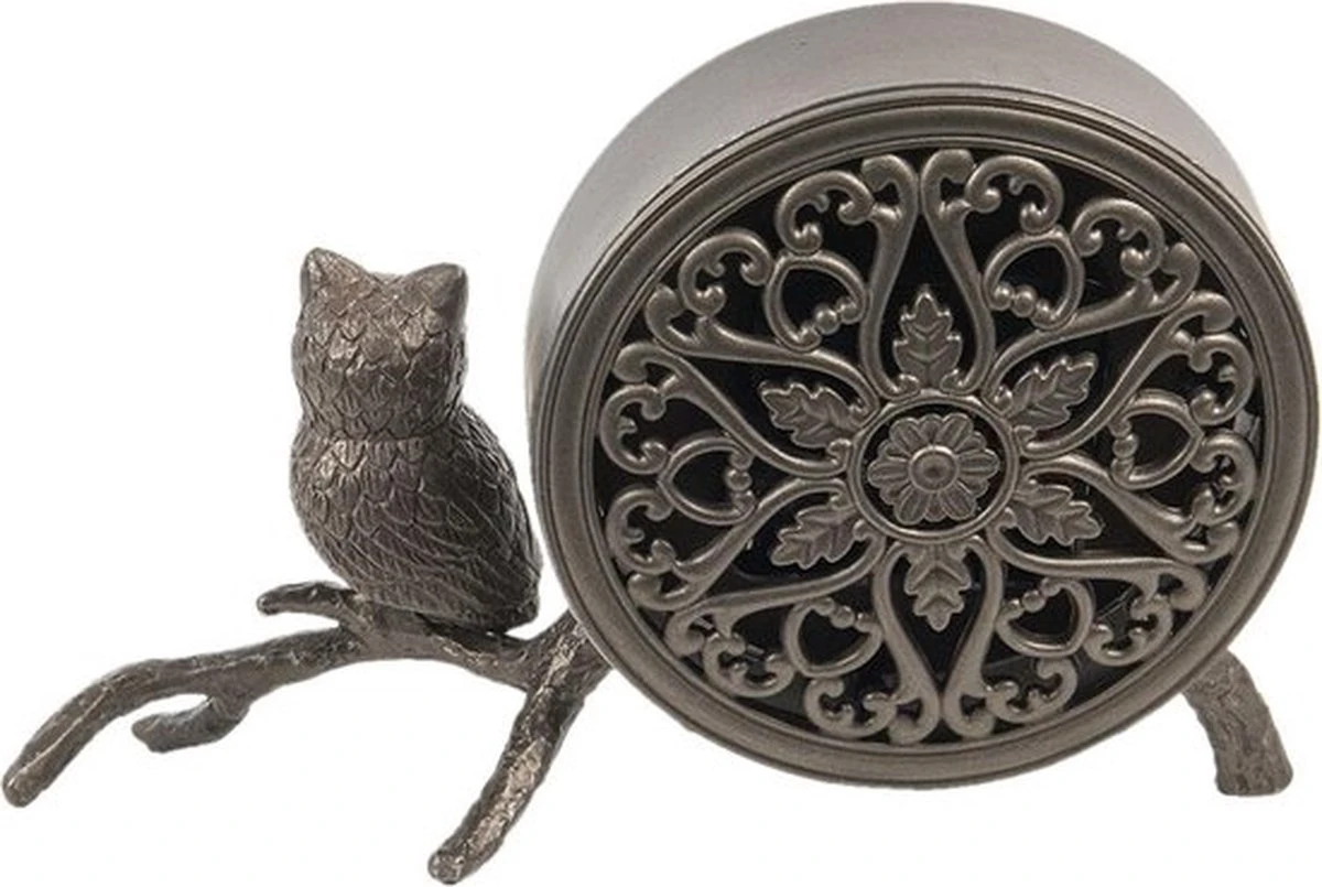 Tafelklok 20*12*12 Cm / 1*AA Bruin Metaal Rond Uil Tafelklokken Binnen Staand Klokje Tafelklokje 5 Tafelklok 20*12*12 Cm / 1*AA Bruin Metaal Rond Uil Tafelklokken Binnen Staand Klokje Tafelklokje - Afbeelding 3